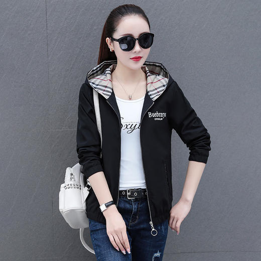 MSLD-新款秋季韩版宽松显瘦休闲外搭长袖连帽夹克 商品图2