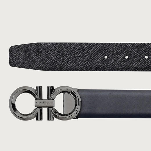 【二】FERRAGAMO 菲拉格慕 男士双面可调节 GANCINI 腰带 蓝色 67 9939 735908 商品图2