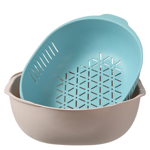 美丽雅椭圆双层家用厨房洗菜篮沥水篮 商品图3
