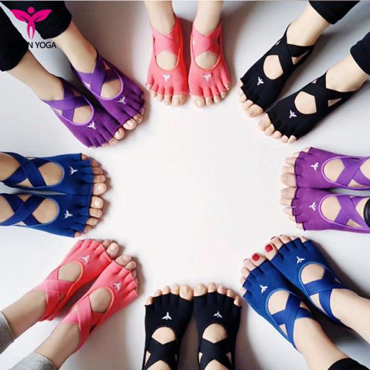 悠妍交叉露趾瑜伽袜15019A 防滑防掉跟 商品图2