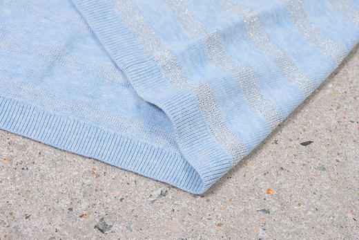 薄款 横纹棉质 胸前刺绣 大V领毛衣/针织衫 T-1071 商品图6