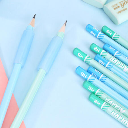 得力(deli)萌伊系列学生开学文具套装 大礼包 铅笔+卷笔刀＋橡皮＋握笔器学习文具17件套 蓝色 68896 商品图1