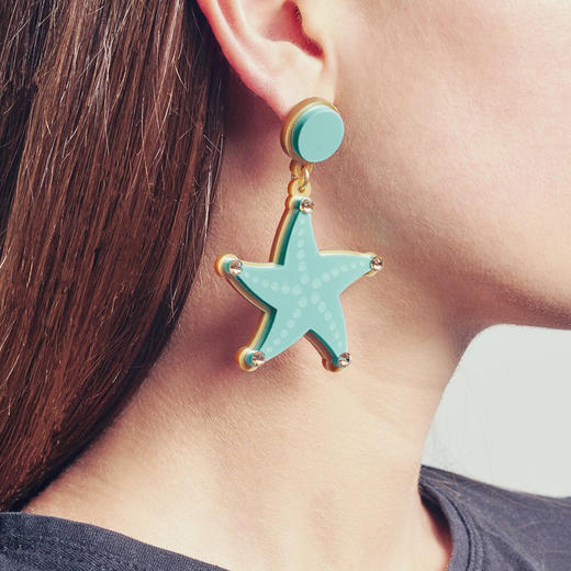 北京仓｜Jennifer Loiselle-Starfish-海星 耳环（绿色）［英国设计师］ 商品图0