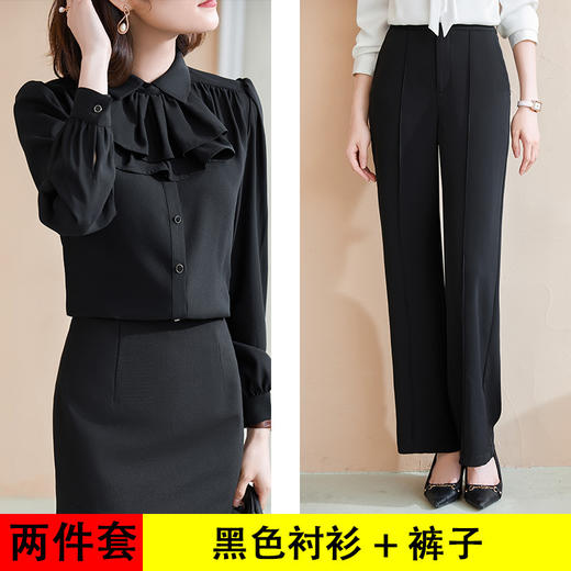 XZ-YZH6576气质设计感蝴蝶结法式系带衬衫小众垂感微喇袖雪纺衬衫上衣女 商品图7