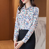 XZ-AL-651135268066衬衫女长袖雪纺2021修身显瘦韩版气质淑女碎花潮百搭职业套装套裙 商品缩略图0