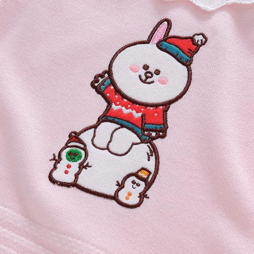 英氏-童衣类（秋）E1连毛圆领套头毛衫淡(粉100CM 商品图2