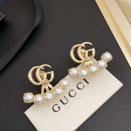 价值3500 G家扇形珍珠耳环 ab款 一款多用 金属质感很棒 双G立体感强 珍珠色泽饱满 太高级！预售 商品图4