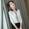 XZ-XZ-YQ6102衬衫女设计感小众2021年新款春秋气质职业装拼色修身打底上衣衬衣 商品缩略图0
