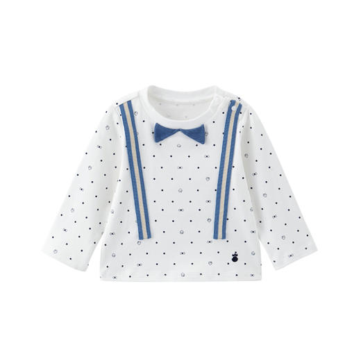 英氏-童衣类（秋）E1英针圆领长套衣英氏白110CM 商品图4