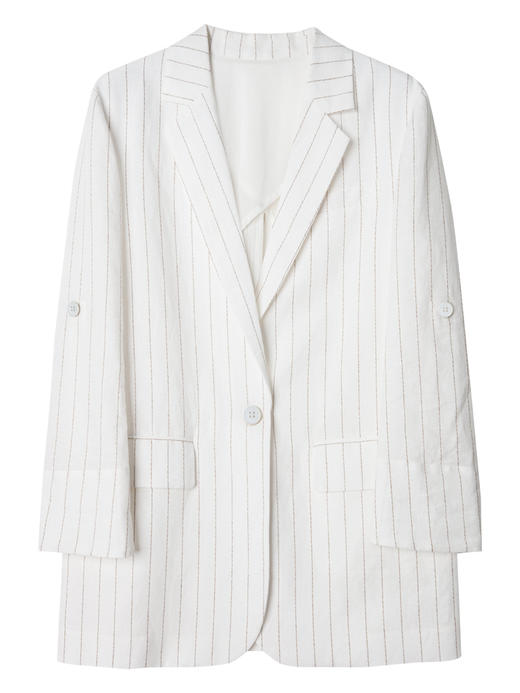 西嘉C+IMPRESS/西嘉白色西装棉麻套装时尚休闲 商品图4