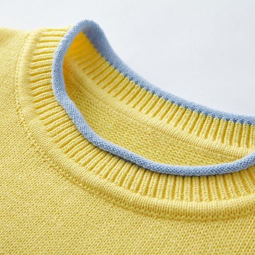 英氏-童衣类（秋）E1英毛圆领套头毛衫阳光黄110c 商品图2