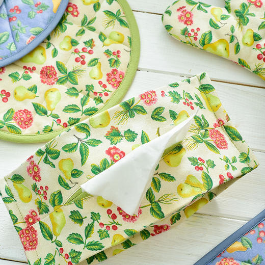 甜梨与野草莓厨房套件隔热手套隔热垫纸巾盒 商品图2
