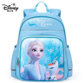迪士尼(Disney)小学生书包女1-3年级儿童书包 轻盈透气艾莎公主书包 冰雪奇缘系列 FP8457A蓝色