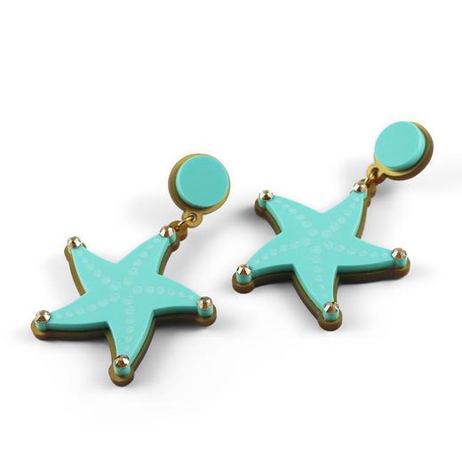 北京仓｜Jennifer Loiselle-Starfish-海星 耳环（绿色）［英国设计师］ 商品图2
