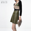 【月下尤加利】橄榄绿仿小羊皮高腰半裙/000108 商品缩略图2