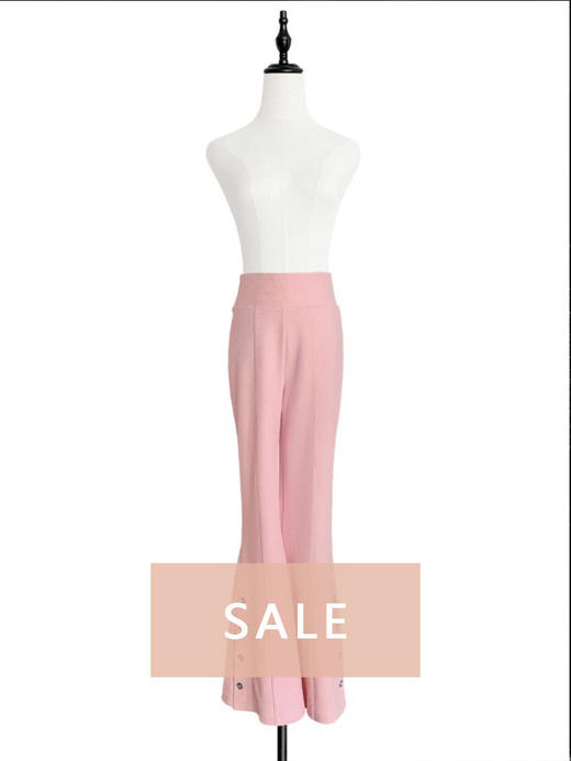 TYNVIE 金扣喇叭裤 - 芭比粉 商品图0