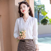 XZ-XZ142-21668XXN醋酸缎面雪纺衬衫女长袖丝巾2021年新款秋季上衣时尚职业v领衬衣 商品缩略图3