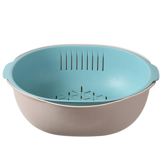 美丽雅椭圆双层家用厨房洗菜篮沥水篮 商品图2