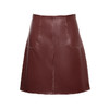 【琴酒】勃艮第酒红仿小羊皮高腰半裙/000108A 商品缩略图4