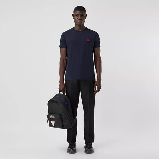 【二】BURBERRY 巴宝莉 男士TB专属标识图案刺绣棉质圆领短袖T恤 藏蓝色 8014022 A1222 商品图3