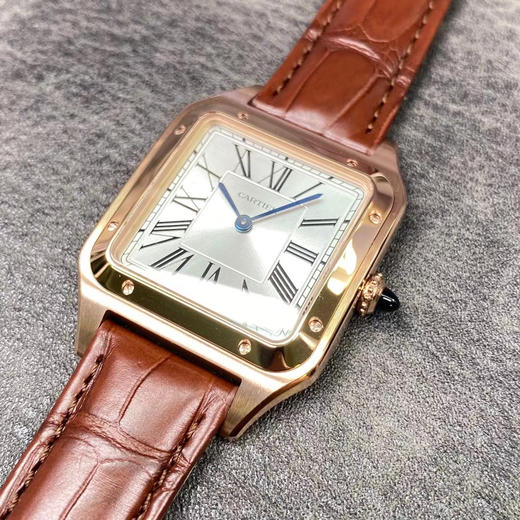 F1新款2020卡di亚 杜蒙山度士加大号薄款手表，长度46.6×宽度33.9mm，厚度8.5mm，男士腕表，意大利纯手工牛皮，机芯密底 商品图6