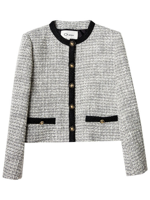 西嘉西嘉日本进口编织粗花呢 小香风短外套女镶边重工CE风WT2103001
 商品图3