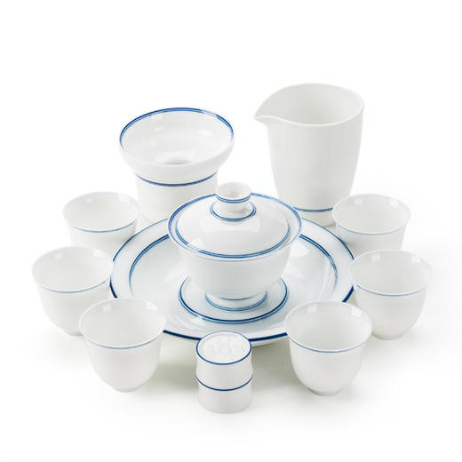 【彼岸花开盖碗套组】【清莲/子母线】手绘茶具套装 现代简约12头陶瓷干泡茶具盖碗组 商品图6