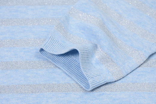 薄款 横纹棉质 胸前刺绣 大V领毛衣/针织衫 T-1071 商品图5