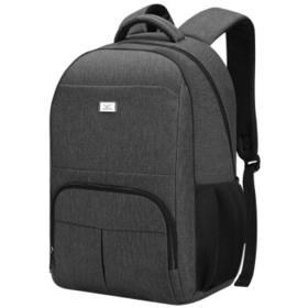 七匹狼男士双肩包 背包15.6英寸笔记本包 商务休闲潮流帆布学生校园运动书包大容量旅行包黑色 CD006087-2A