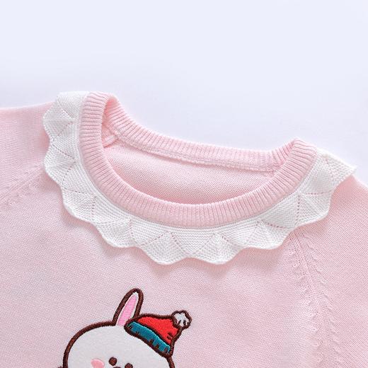 英氏-童衣类（秋）E1连毛圆领套头毛衫淡(粉100CM 商品图1