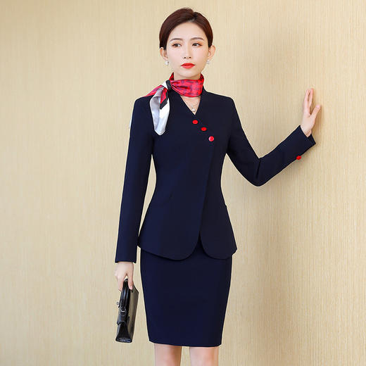 XZ-XS-356职业马甲套装秋冬装时尚气质酒店前台工装正装西装美容师工作服女 商品图0