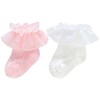 英氏-鞋袜类（秋）E1蕾丝袜(2双装)浅粉/白色15CM 商品缩略图4