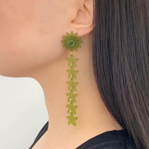北京仓｜Jennifer Loiselle-Floral- 霜花 耳环（绿色）［英国设计师］ 商品图0