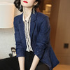 黑蓝肌理感西服 立体挺括有韧性 OL职业修身小西装时尚chic短款休闲百搭春季外套女1664 商品缩略图2