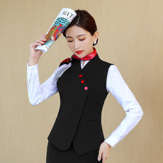 XZ-XS-356职业马甲套装秋冬装时尚气质酒店前台工装正装西装美容师工作服女 商品图5