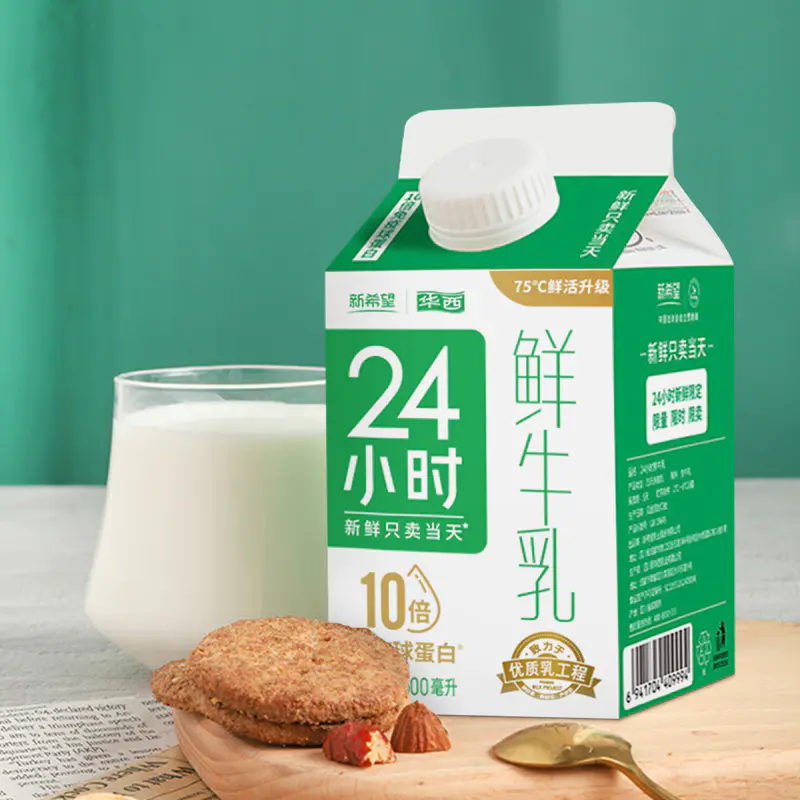 新希望华西24小时屋顶盒鲜牛奶500ml