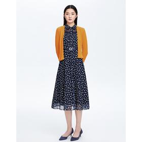 2楼朗姿服饰亮黄色针织开衫璀璨流光