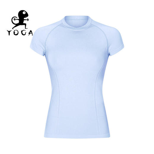 【七十二小时发货】壁虎瑜伽【2108SY065】圆领透气瑜伽短袖（无胸垫） 商品图7