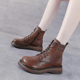 YR  A203厚底头层牛皮短靴秋季单靴
