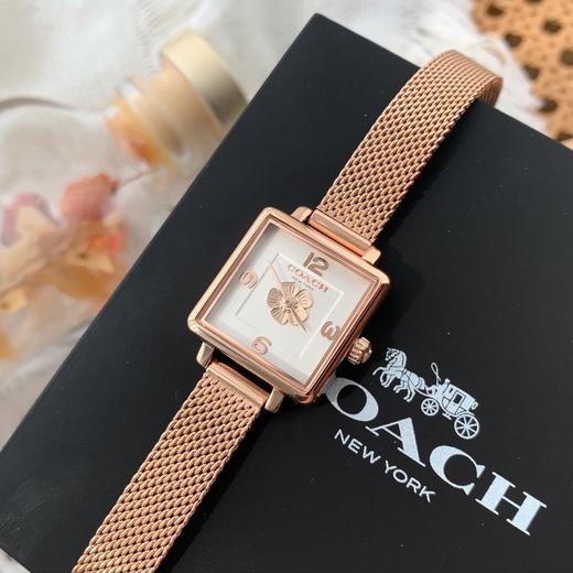 价值1700 CO*CH/蔻驰CASS系列茶玫瑰表盘小牛皮石英手表小方糖小方表22/22mm表盘 优雅时尚 小巧精致 石英机芯 30米生活防水 精致原盒包装！ 商品图4