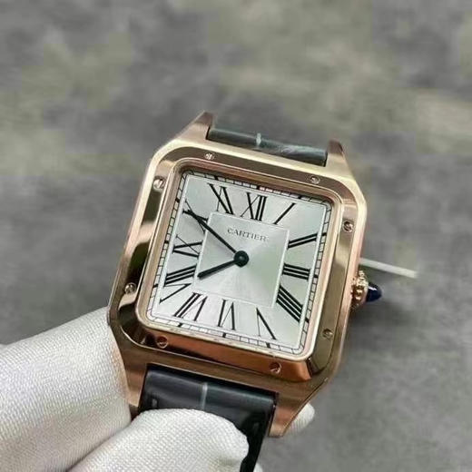 F1新款2020卡di亚 杜蒙山度士加大号薄款手表，长度46.6×宽度33.9mm，厚度8.5mm，男士腕表，意大利纯手工牛皮，机芯密底 商品图7