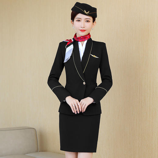XZ-XS-335职业装套装女空乘面试马甲套装高铁服装酒店前台工装美容师工作服 商品图1