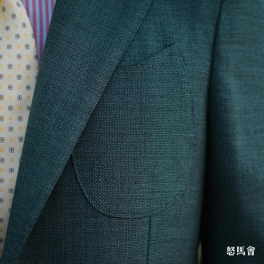 Merino Brothers Hopsack Blazer 澳洲美丽诺羊毛绿色全麻衬单西 商品图5