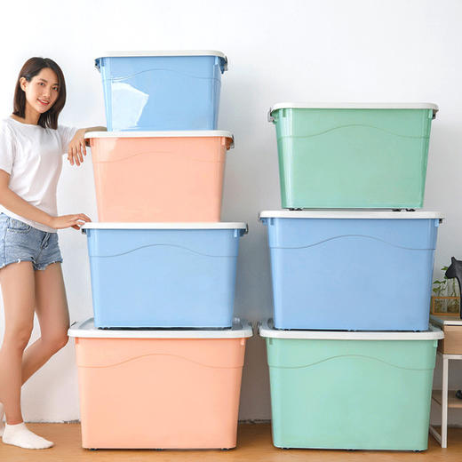 【日用百货】 塑料透明儿童玩具收纳盒收纳衣服整理箱大号储物箱 商品图0