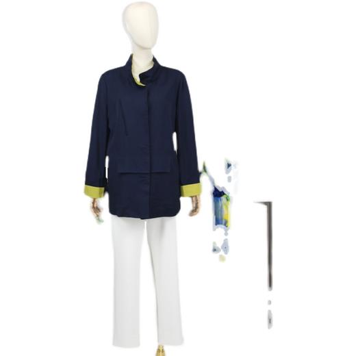 FOCALS福柯斯春秋新款宽松休闲撞色拼接短款外套风衣FYWAF063B7 商品图4