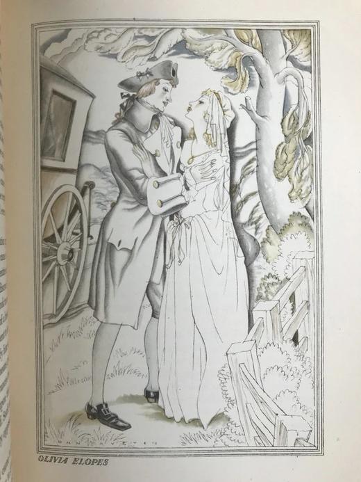 戈德史密斯《威克菲尔德牧师》 约翰·奥斯丁插图 漆布精装16开 商品图8