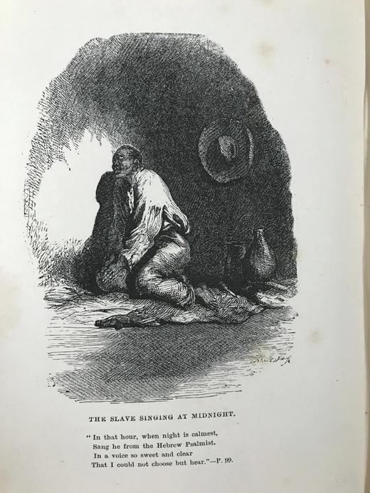 约19世纪后期 朗费罗诗集 约翰·吉尔伯特8幅版画插图 全真皮精装 四层竹节背 环衬烫金压花 书口三面鎏金 商品图7