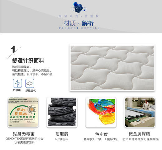 【公寓专享】喜临门床垫 酒店同款 经济款H=22CM 50张起订  包运费 商品图1
