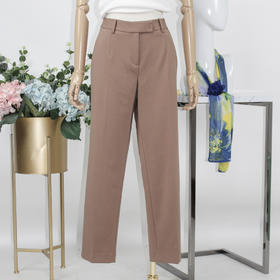 FOCALS福柯斯秋季新款通勤百搭纯色休闲直筒裤九分女裤F2YCP536T1