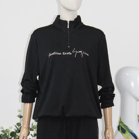 FOCALS福柯斯秋季运动风立领绣花长袖针织卫衣FRGCN508N1